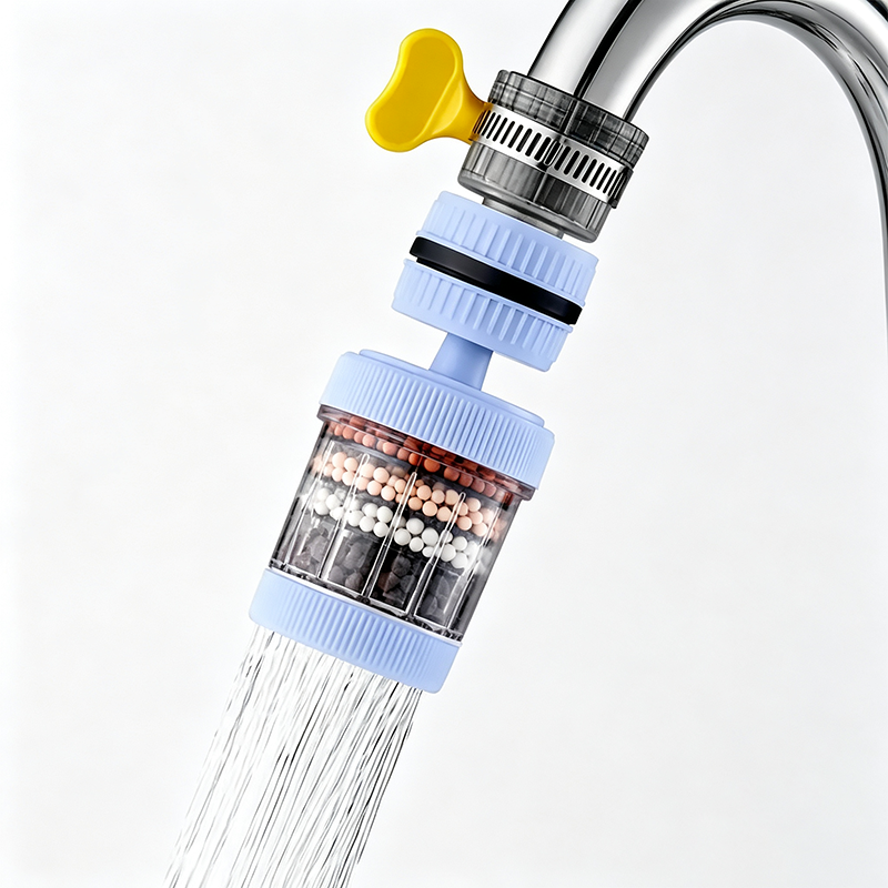 6 Layer Filtration Faucet Water Filter 360 Degrees Rotatable Splash Freeđ§