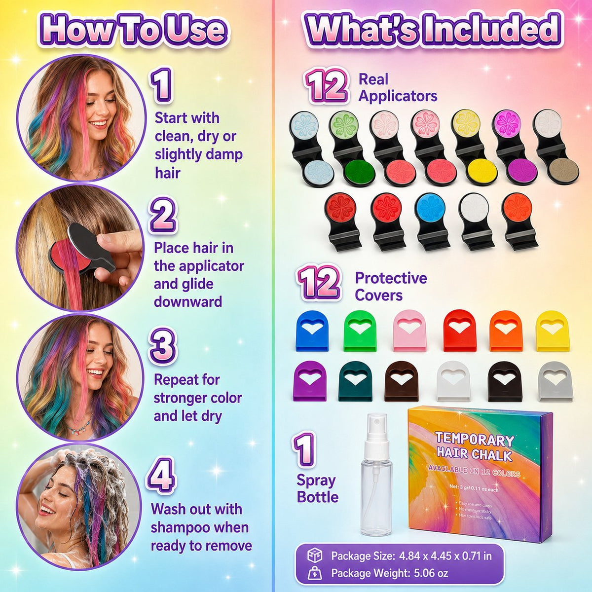 đ„Last Day 50% OFF - đ12-Color Temporary Hair Chalk Applicator Set