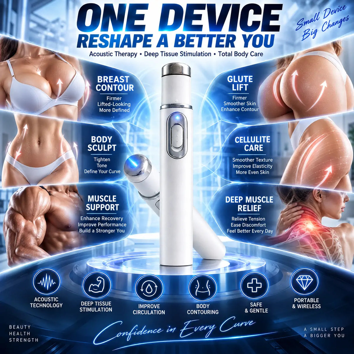 🔥ULTRASONIC SHOCK WAVE BODY THERAPY MASSAGER——Enhances bust and lifts buttocks. Fuel Muscle Growth.Boost Circulation. Relieve Pain.