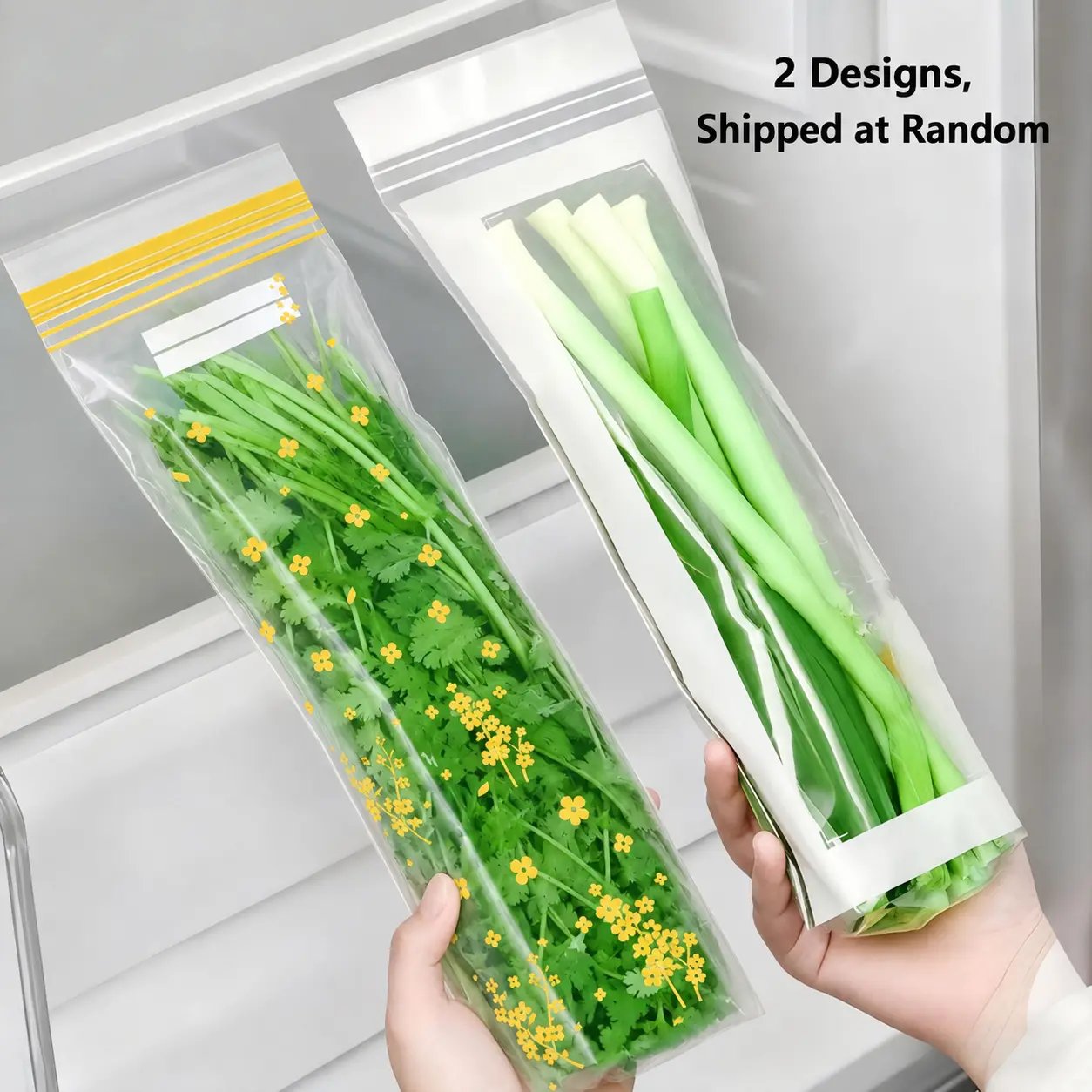 🔥 49% OFF Limited Offer – 🥬 50/100PCS Reusable Long Food Storage Bags, Double-Zip Seal Freshness Bags for Kitchen