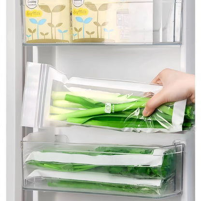 🔥 49% OFF Limited Offer – 🥬 50/100PCS Reusable Long Food Storage Bags, Double-Zip Seal Freshness Bags for Kitchen