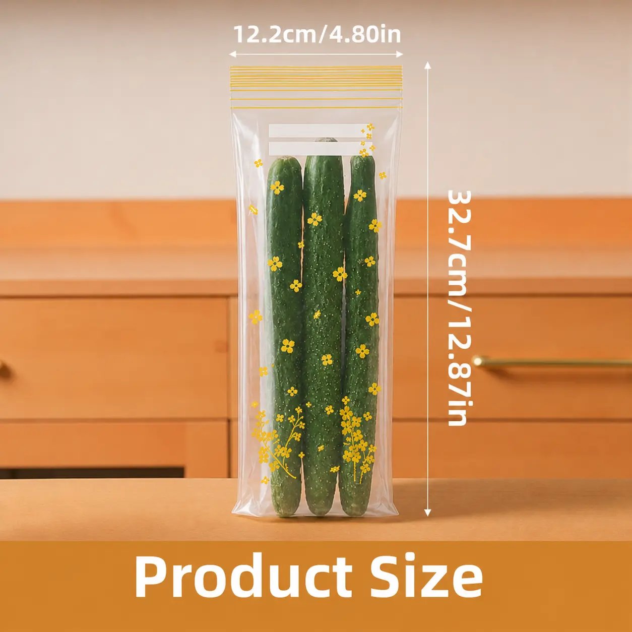 🔥 49% OFF Limited Offer – 🥬 50/100PCS Reusable Long Food Storage Bags, Double-Zip Seal Freshness Bags for Kitchen