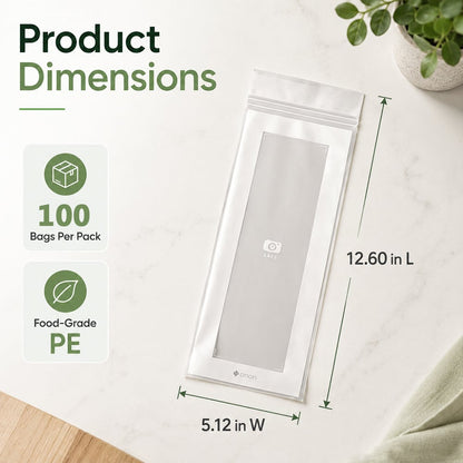 🔥 49% OFF Limited Offer – 🥬 50/100PCS Reusable Long Food Storage Bags, Double-Zip Seal Freshness Bags for Kitchen