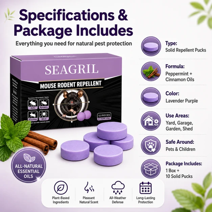✅ 10,000+ Happy Customers 🐭 All-Natural Peppermint & Cinnamon Pest & Rodent Repellent Pucks 🕷️🐍